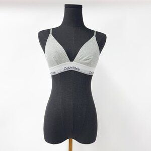 CALVIN KLEIN GREY BRALETTE TOP WITH LOGO BAND SIZE SMALL